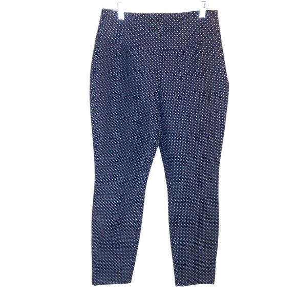 Cabi Dot Print Cropped Slack Pants Side Zip Black/White 6 - Picture 1 of 8